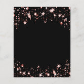 Sweet 16 zwart roos gouden sterren budget uitnodig flyer (Achterkant)