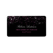 Sweet 16 Zwart Roze Sparkle Glitter Adresetiketten Etiket (Voorkant)