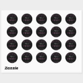 Sweet 16 Zwart Roze Sparkle Glitter Sticker (Vel)