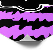 Sweet 16 Zwarte en Paarse Zebra Pattern Poster (Hoek)