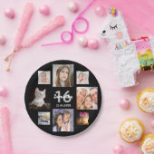 Sweet 16 Zwarte fotocollage Papieren Bordje (Feest)