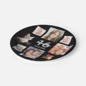 Sweet 16 Zwarte fotocollage Papieren Bordje (Gekanteld)