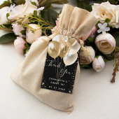 Sweet 16 zwarte gouden glinsterende ballon bedankt cadeaulabel