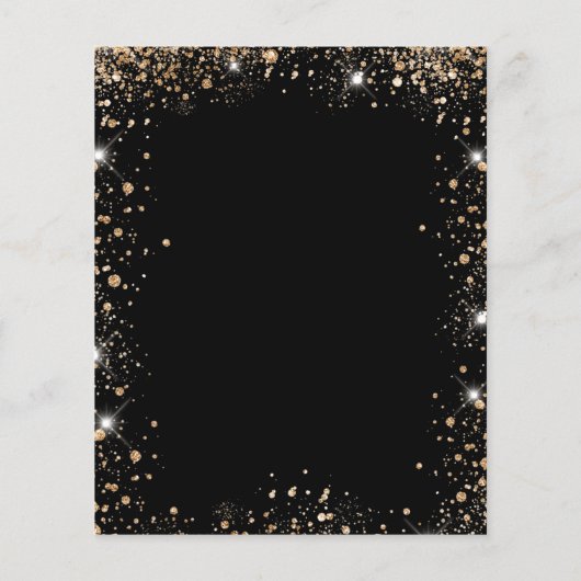 Sweet 16 zwarte goudjurk, uitnodiging voor het ind flyer (Achterkant)