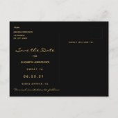 Sweet 16 zwarte goudroze bloemen Bespaar de Datum Briefkaart (Achterkant)