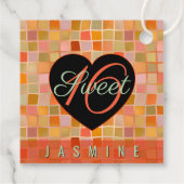 Sweet 16 zwarte hart tiener meisje bedankjes labels (Achterkant)