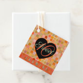 Sweet 16 zwarte hart tiener meisje bedankjes labels (In situ)