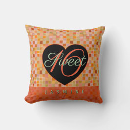 Sweet 16 zwarte hart tiener meisje kussen