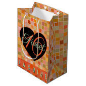 Sweet 16 zwarte hart tiener meisje medium cadeauzakje (Voorkant Gekanteld)