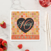 Sweet 16 zwarte hart tiener meisje servet (Insitu)