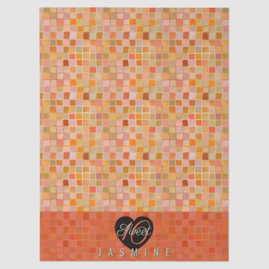 Sweet 16 zwarte hart tiener meisje tissuepapier (Voorkant)