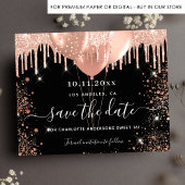 Sweet 16 zwarte roos gouden budget save-the-date flyer