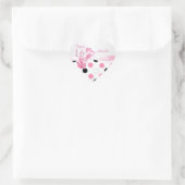 Sweet 16 zwarte, roze, witte stippen hart sticker (Tas)