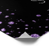 Sweet 16 zwarte violetglitter welkomstballonnen poster (Hoek)