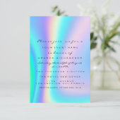 Sweet 16de Vrijgezellenfeest Holograaf Ombre Blue Kaart (Staand voorkant)