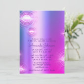 Sweet 16e 15e Futuristic Unicorn roze Kaart (Staand voorkant)