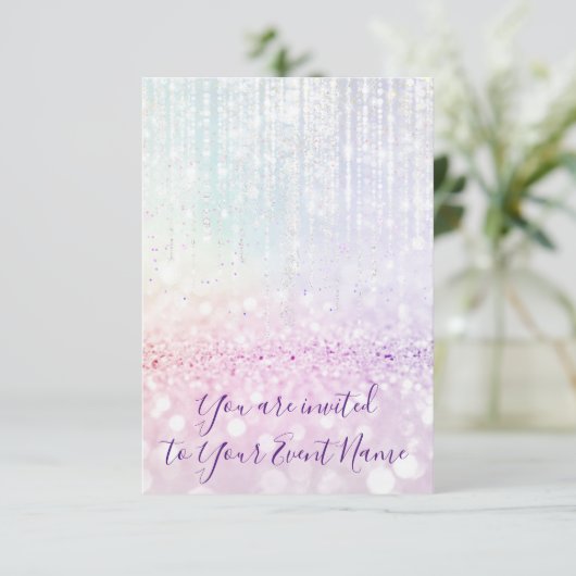 Sweet 16e 15e Quinceanera Bridal Pastel Strings Kaart (Staand voorkant)