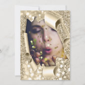 Sweet 16e 15e Vrijgezellenfeest 3D Gold Glitter Kaart (Voorkant)