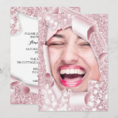 Sweet 16e 15e Vrijgezellenfeest 3D Roos Afstuderen Kaart (Voorkant / Achterkant)