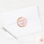 Sweet 16e Bedankt Bewaar De Datum Roze Pastel Ronde Sticker (Envelop)
