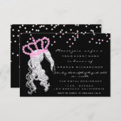 Sweet 16e kroonprinses Confetti zwart roze grijs Kaart (Voorkant / Achterkant)