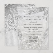 Sweet 16e Vrijgezellenfeest Royal Gray Silver Dres Kaart (Voorkant / Achterkant)