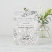 Sweet 16e Vrijgezellenfeest Royal Gray Silver Dres Kaart (Staand voorkant)