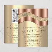 Sweet 16t Vrijgezellenfeest QR Code Roos Kopergoud (Voorkant / Achterkant)