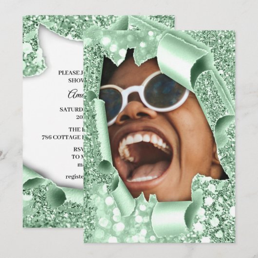 Sweet 16th Afstuderen Vrijgezellenfeest 3D Mint Gl Kaart (Voorkant / Achterkant)