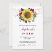 Sweet 16th Birthday Bloemen Zonnebloem Lights Part Kaart (Voorkant)