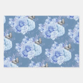 Sweet 16th Birthday Blue Flower Inpakpapier Vel (Voorkant)