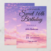 Sweet 16th Birthday Card Invitation Kaart (Voorkant / Achterkant)