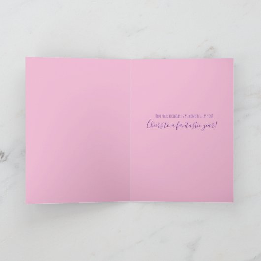 Sweet 16th Birthday Floral Paarse Inspirerende Kaa Kaart (Binnen)