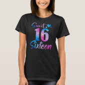 Sweet 16th Birthday Party Celebration Sixteen T-shirt (Voorkant)