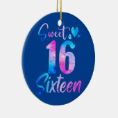 Sweet 16th Birthday Party Celebration Zestien Keramisch Ornament (Rechts)
