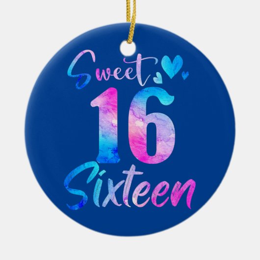 Sweet 16th Birthday Party Celebration Zestien Keramisch Ornament (Voorkant)