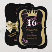 Sweet 16th Birthday Party Pink Stiletto's Kaart (Voorkant / Achterkant)
