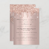 Sweet 16th Birthday Party Roos Drips Hearts Spark Kaart (Voorkant / Achterkant)