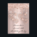 Sweet 16th Birthday Party Roos Drips Hearts Spark Kaart<br><div class="desc">florenceK elegant luxe,  zoete 16e,  baby shower gebeurtenis,  happy Mothers' Day florenceKdesig@gmail.com Een speciale dag! FlorenceK-ontwerp</div>