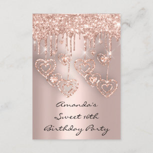 Sweet 16th Birthday Party Roos Drips Hearts Spark Kaart