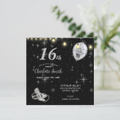 Sweet 16th Birthday Party Stiletto's Balloons Invi Kaart (Staand voorkant)