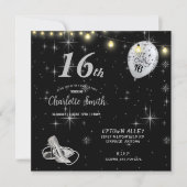 Sweet 16th Birthday Party Stiletto's Balloons Invi Kaart (Voorkant)