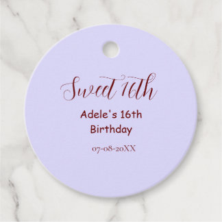 Sweet 16th birthday purple pastel mauve retro name bedankjes labels