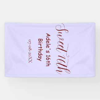 Sweet 16th birthday purple pastel mauve retro name spandoek