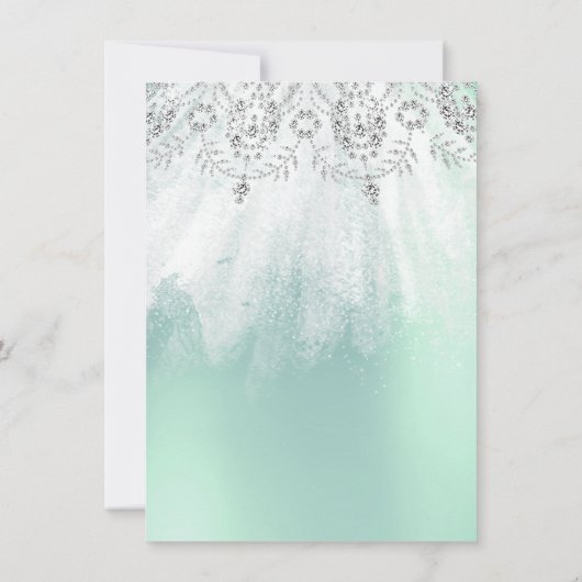 Sweet 16th Bridal Diamond Dress Grey Silver Mint Kaart (Achterkant)