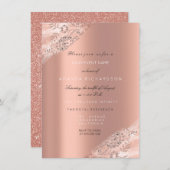 Sweet 16th Bridal Roos Peach Glitter Sparkly Kaart (Voorkant / Achterkant)