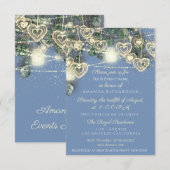 Sweet 16th Bride Rustic Wood Gold Blue Mint Hearts Kaart (Voorkant / Achterkant)
