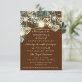 Sweet 16th Bride Rustic Wood Gold Brown Mint Heart Kaart (Staand voorkant)