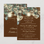 Sweet 16th Bride Rustic Wood Gold Brown Mint Heart Kaart (Voorkant / Achterkant)