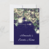 Sweet 16th Bride Rustic Wood Navy Mint Smoky Green Kaart (Achterkant)